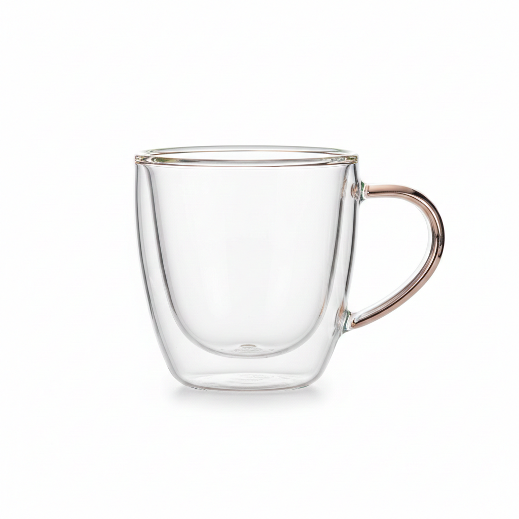 Miconiq™ Double-Wall Glass Coffee Cups — Minimalist Insulated Mug Set