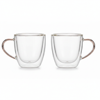 Miconiq™ Double-Wall Glass Coffee Cups — Minimalist Insulated Mug Set