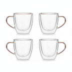 Miconiq™ Double-Wall Glass Coffee Cups — Minimalist Insulated Mug Set