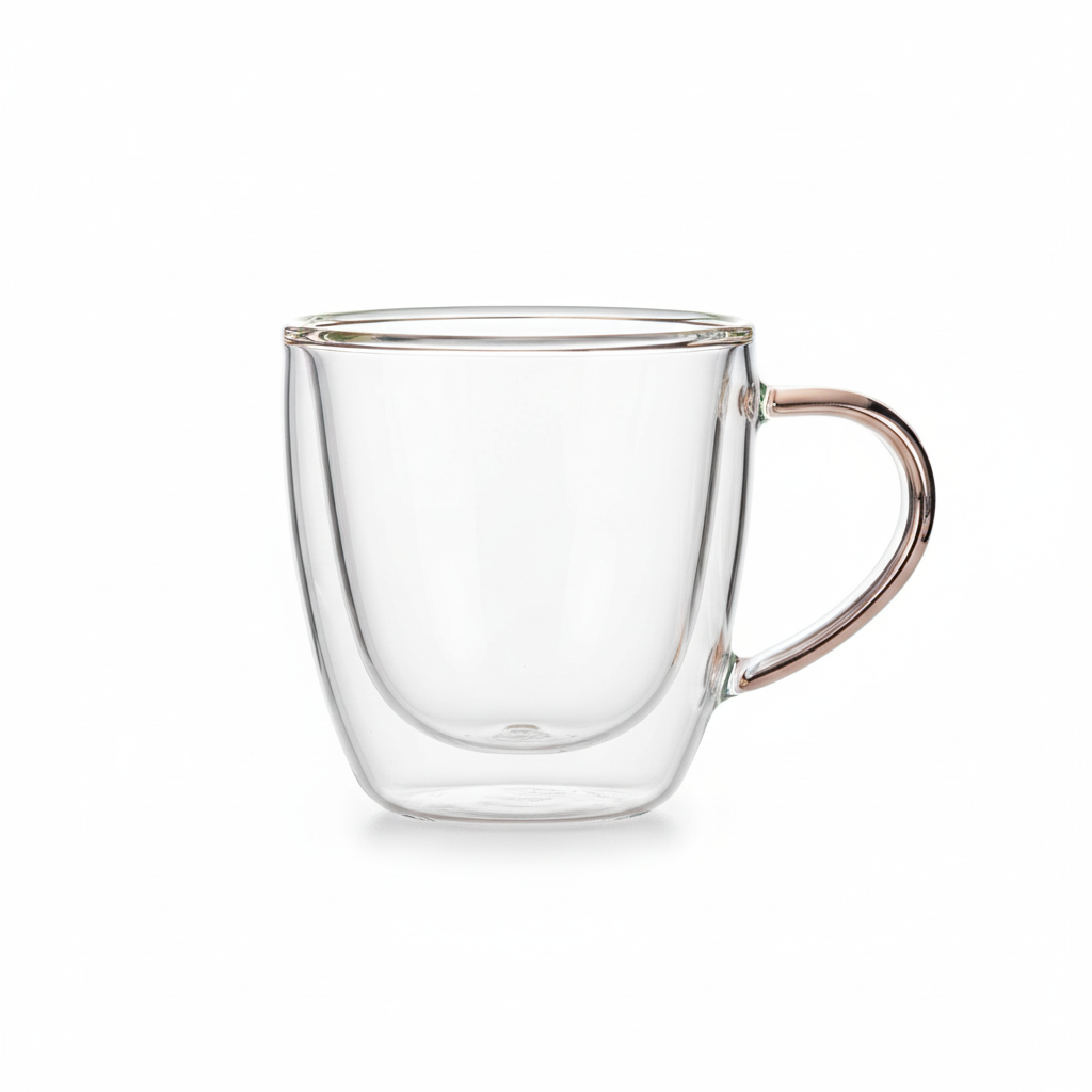Miconiq™ Double-Wall Glass Coffee Cups — Minimalist Insulated Mug Set