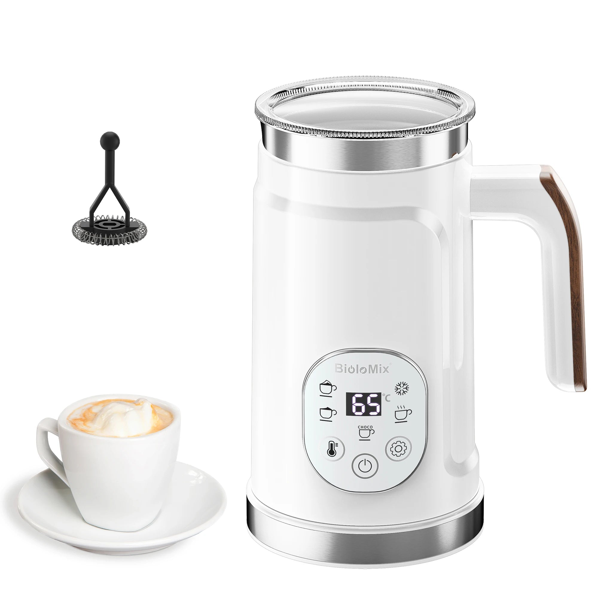 Miconiq™ Electric Milk Frother — Dual-Speed Stainless Steel Foam Maker