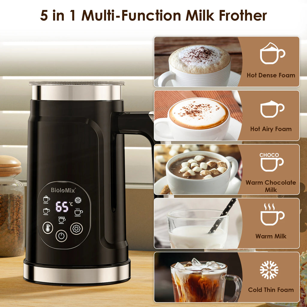 Miconiq™ Electric Milk Frother — Dual-Speed Stainless Steel Foam Maker